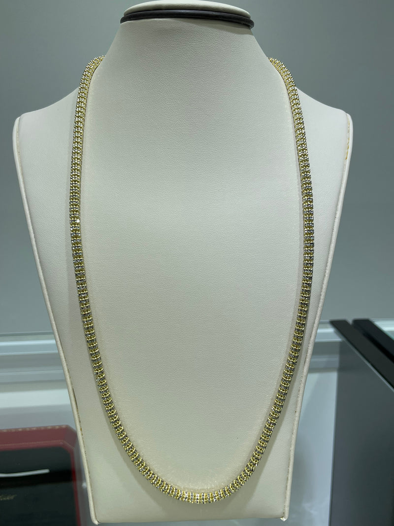 14K Yellow 5 mm Ice 24" Chain