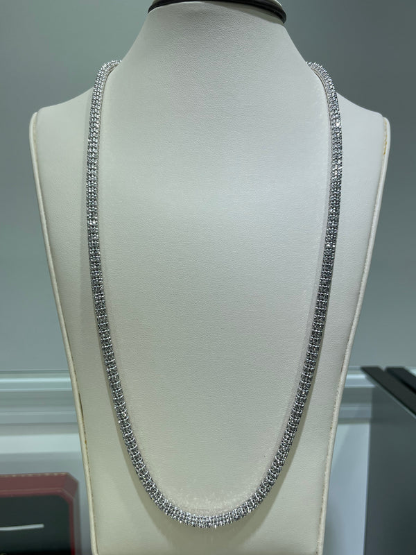 14K White 5 mm Ice 24" Chain