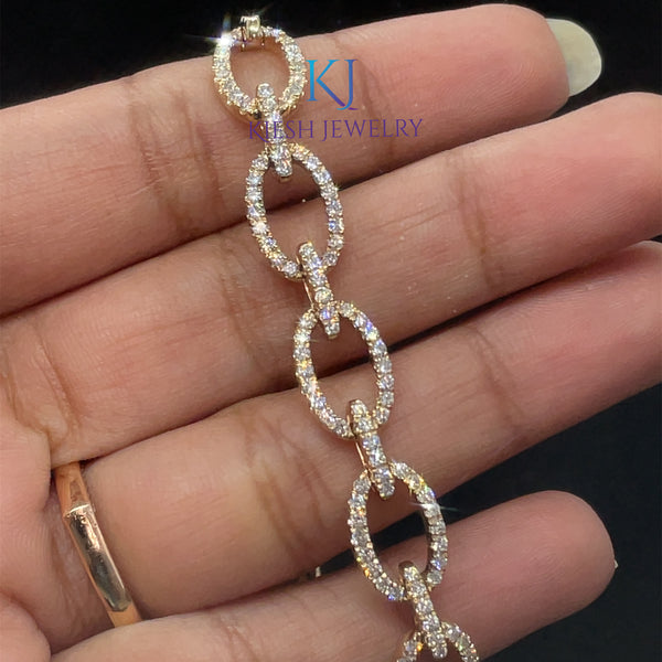 Fancy Link Yellow Gold Bracelet