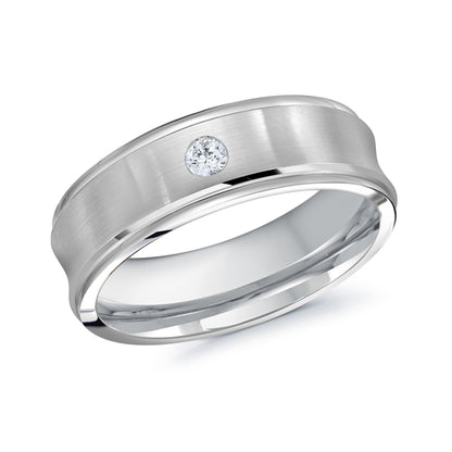 14K Gold Men's Single Diamond Band