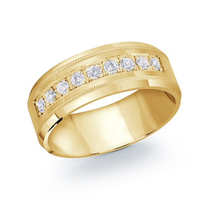 14K Gold Diamond Nevada Men Band