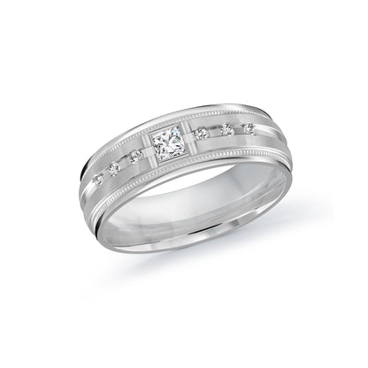 14K Gold Diamond Sun Men Band