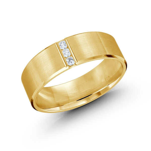 14K Gold Diamond Men Band