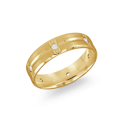 14K Gold Space Diamond Men Band
