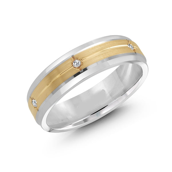 14K Gold Six Diamond Men Band