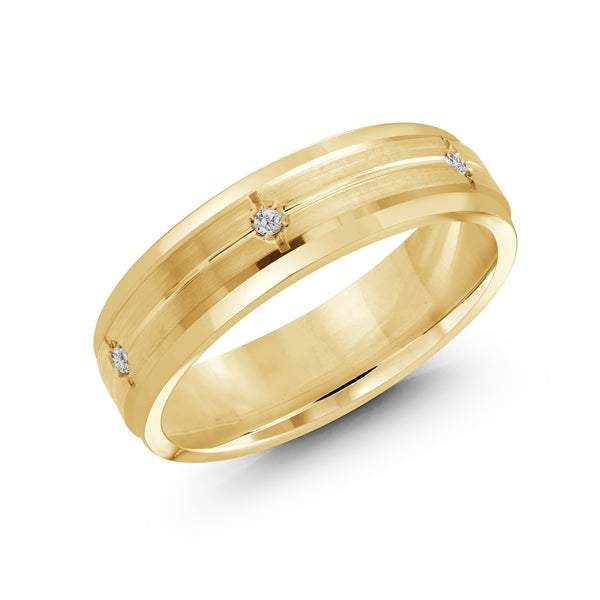 14K Gold Six Diamond Men Band