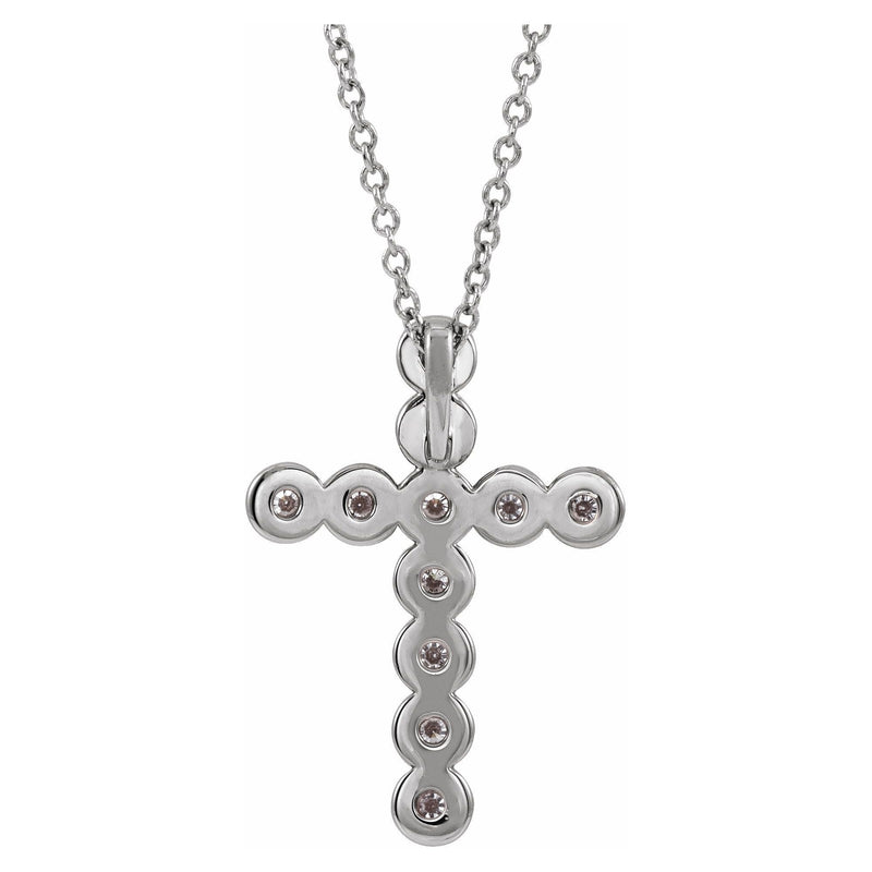 14K Gold 1/4 CTW Diamond Cross Necklace