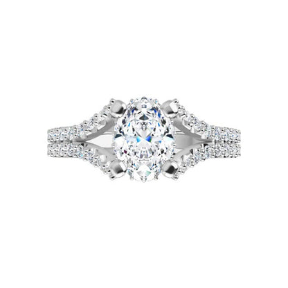 14K Gold Oval Engagement Ring