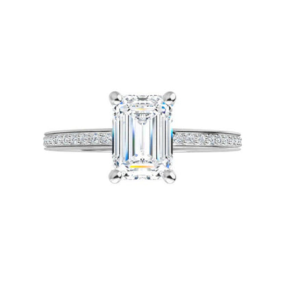 14K Gold Emerald Engagement Ring