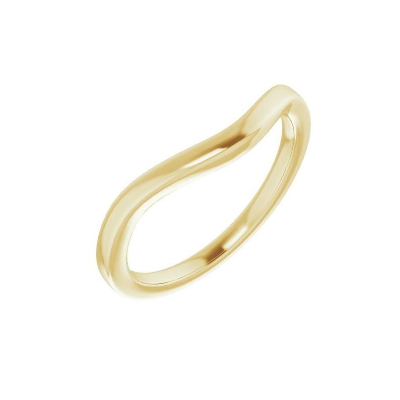 14K Gold Plain Band for Round Diamond Engagement Ring