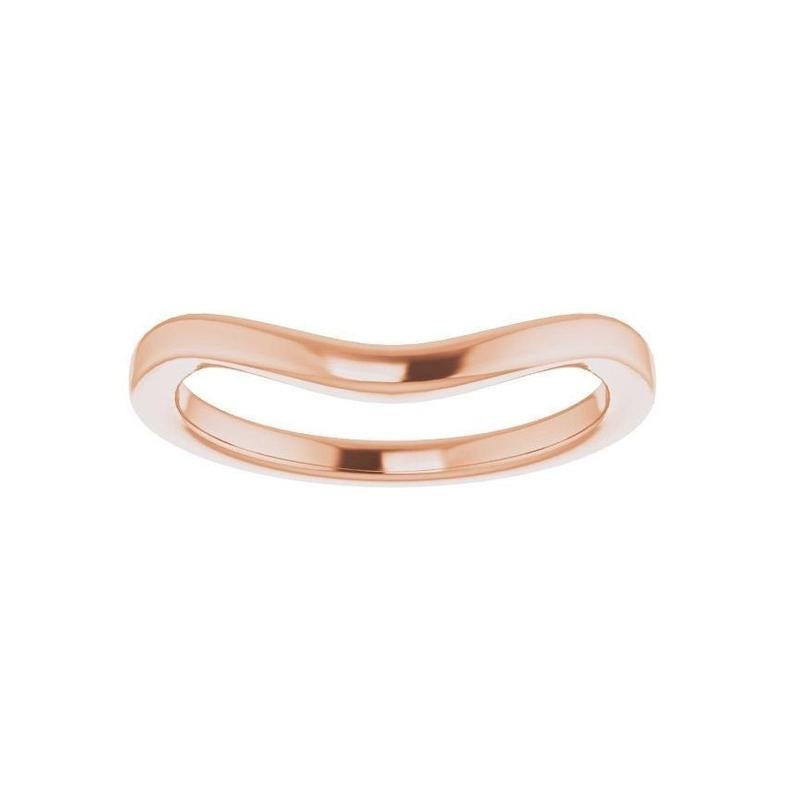 14K Gold Plain Band for Round Diamond Engagement Ring