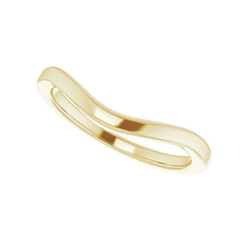 14K Gold Plain Band for Round Diamond Engagement Ring