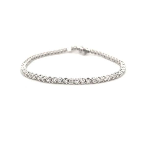 14K White 1.46 CTW Diamond Tennis Bracelet